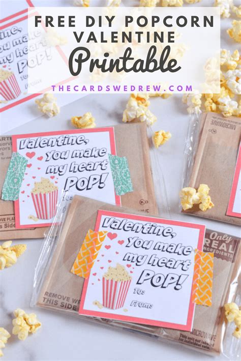 Popcorn Valentine Printable
