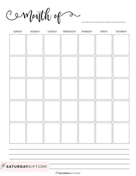 Portrait Calendar Template