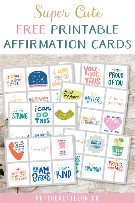 Positive Affirmation Printables