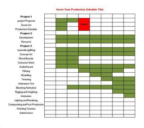 Post Production Schedule Template