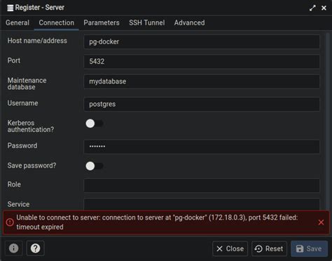 Postgres could not connect to server