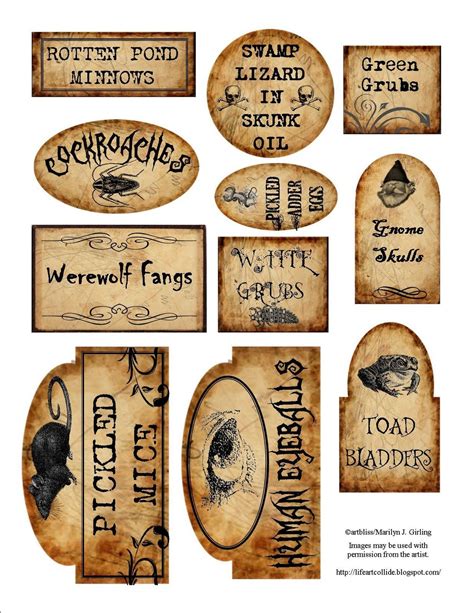 Potion Labels Printable Free