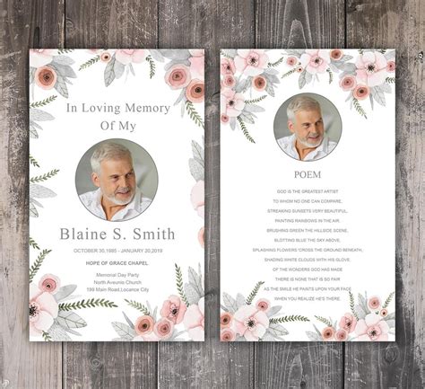 Prayer Cards For Funeral Templates