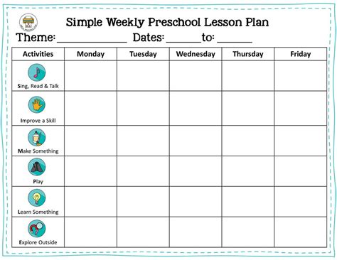 Pre K Lesson Plan Template