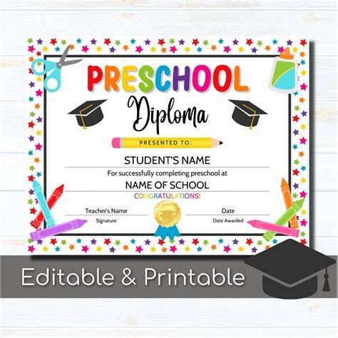 Preschool Diploma Template