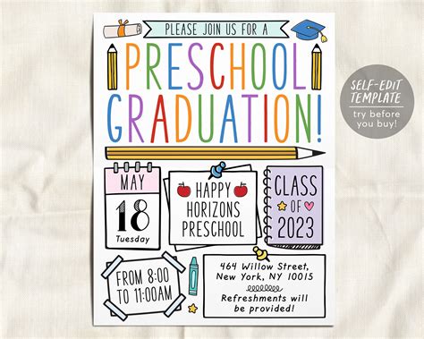 Preschool Graduation Invitation Templates Free Download