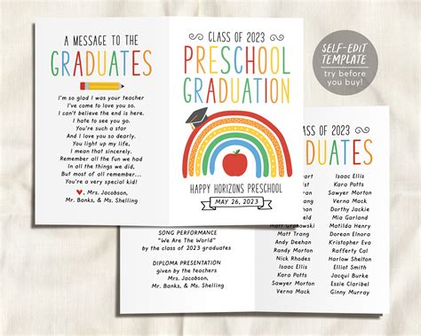Preschool Graduation Program Template Free