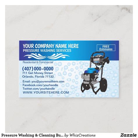 Pressure Washing Business Card Templates