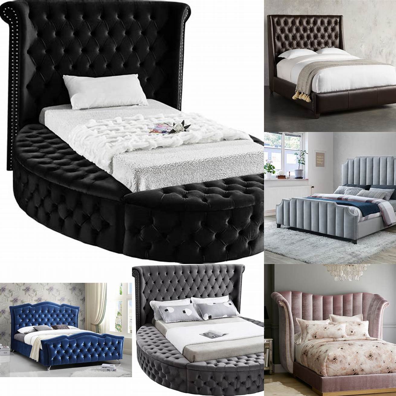 Price Tufted beds are usually more expensive than regular beds especially if they are made of high-end materials such as leather or velvet