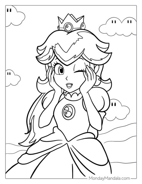 Princess Peach Printable Coloring Pages