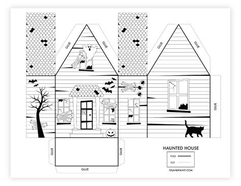 Printable 3d Haunted House Template
