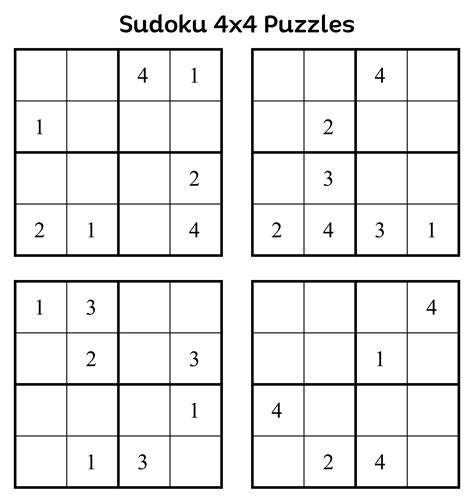Printable 4x4 Sudoku