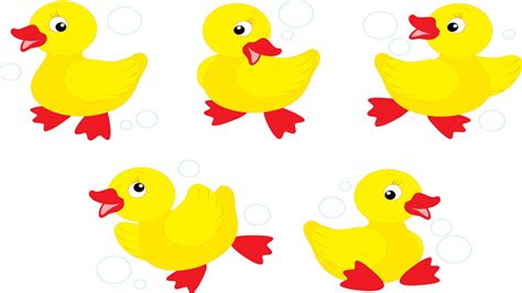 Printable 5 Little Ducks Clipart