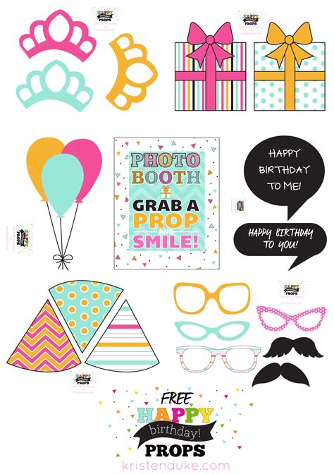 Printable 90's Photo Booth Props