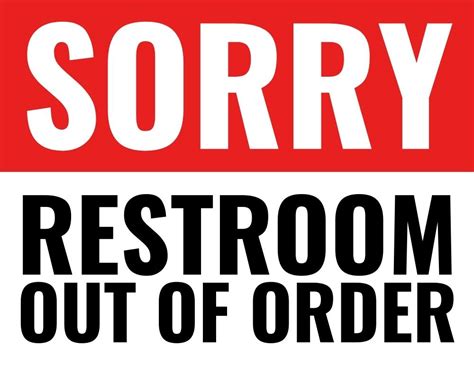 Printable Bathroom Out Of Order Sign