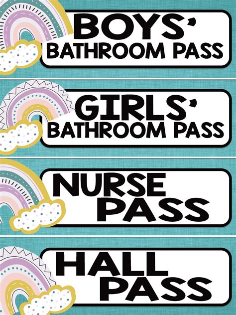 Printable Bathroom Passes
