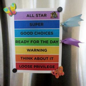 Printable Behavior Clip Chart For Home For Each Kid