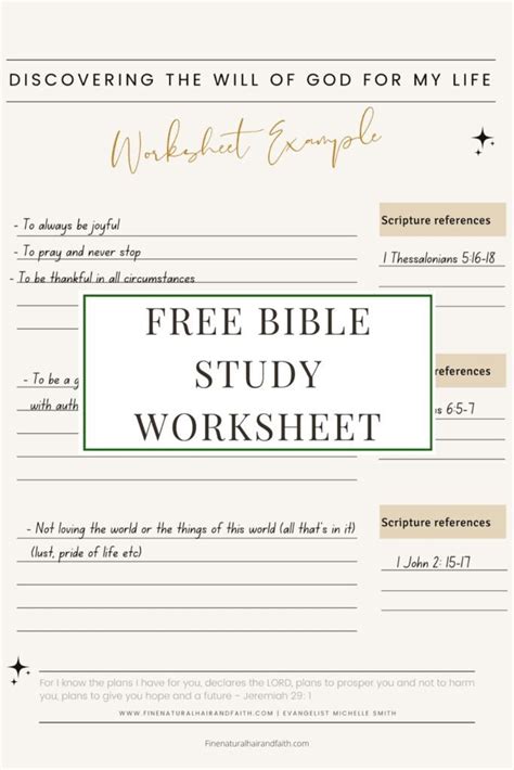 Printable Bible Study Worksheets