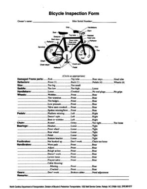 Printable Bicycle Maintenance Checklist