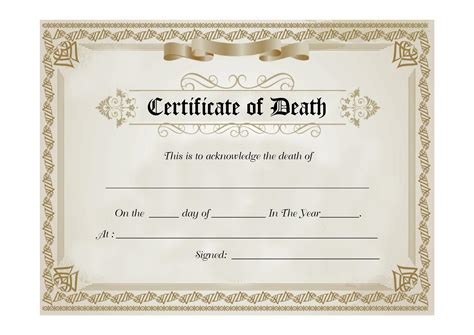 Printable Blank Death Certificate