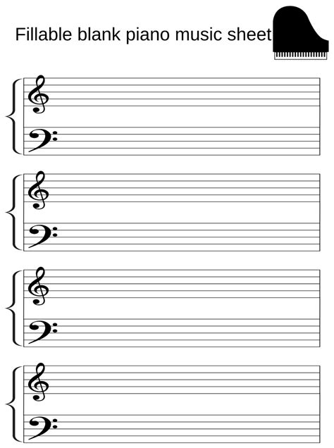 Printable Blank Music Sheets For Piano
