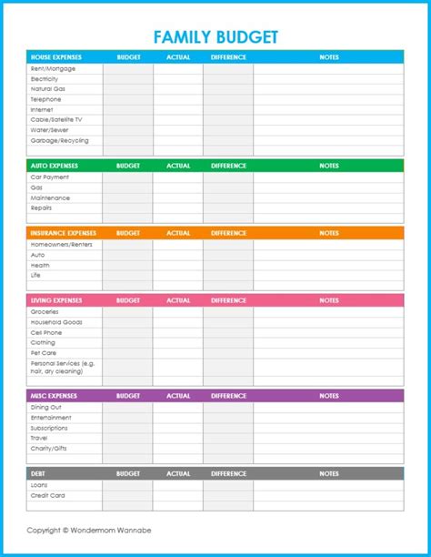 Printable Budgeting Worksheets