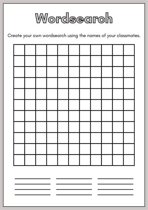 Printable Build Your Own Word Searches For Kids