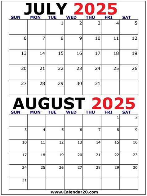 Printable Calendar For July August And September 2018