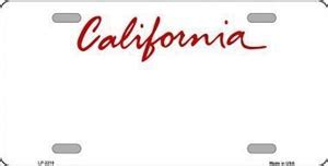 Printable California License Plate