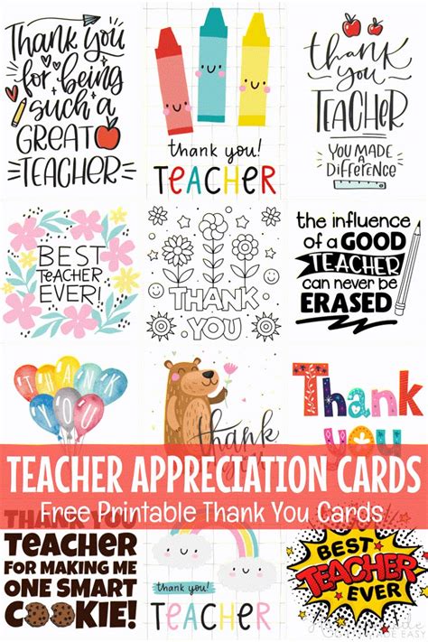 Printable Card For Teacher Appreciation Day