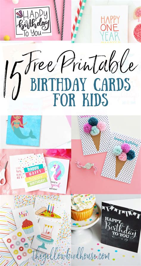 Printable Childrens Birthday Cards