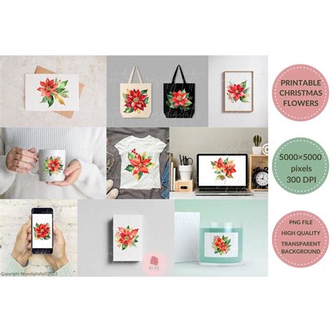 Printable Christmas Flowers