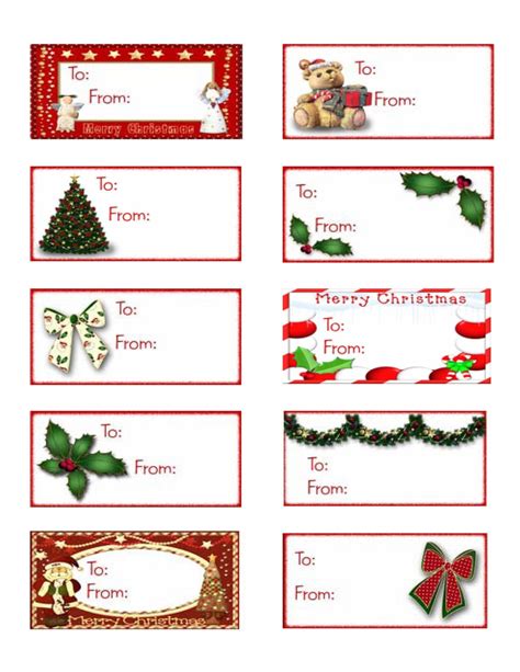 Printable Christmas Labels For Presents