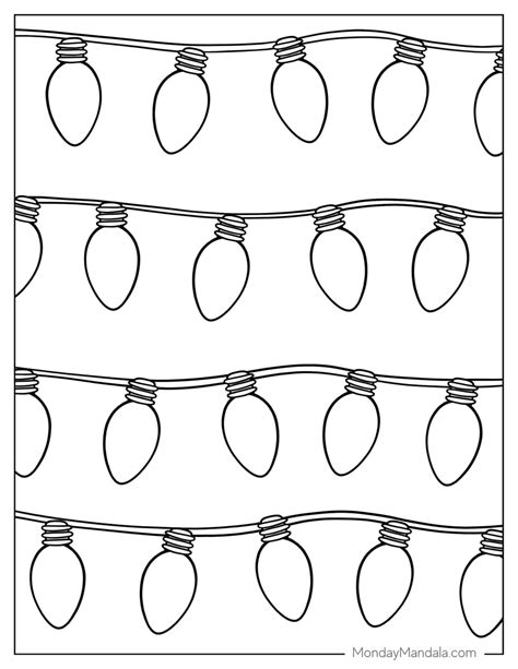 Printable Christmas Lights Coloring Pages