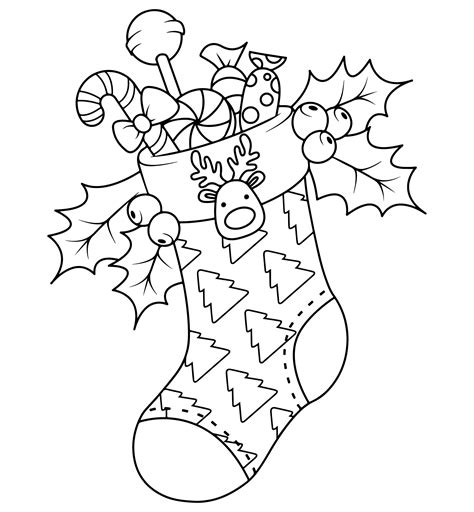 Printable Christmas Stocking Coloring Pages