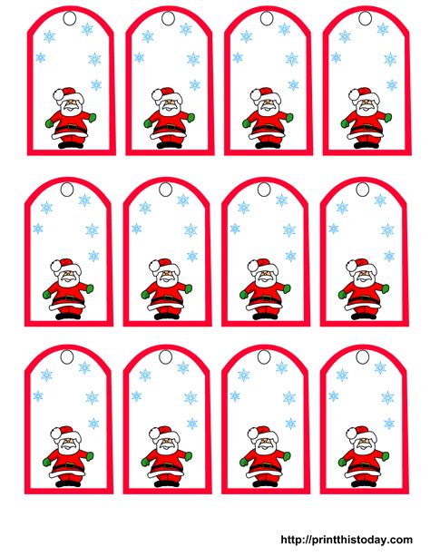 Printable Christmas Tags From Santa