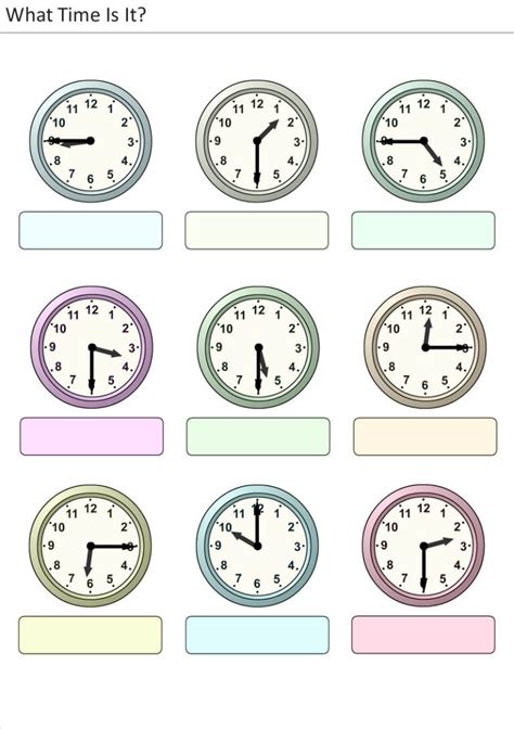 Printable Clock Sheets