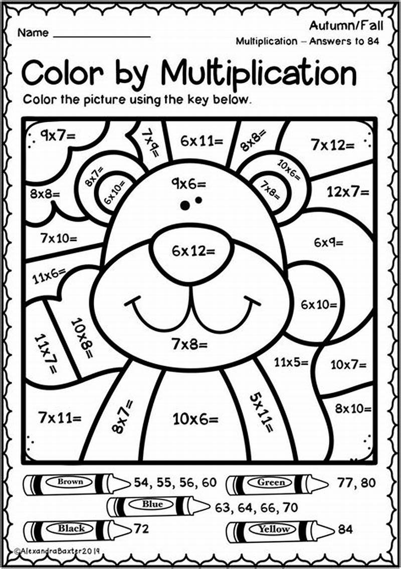 Printable Color By Number Multiplication