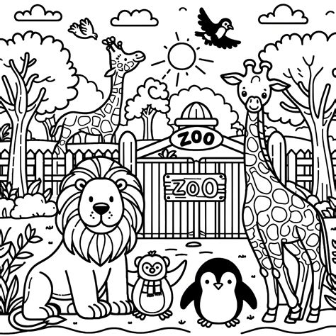 Printable Coloring Pictures Of Zoo Animals