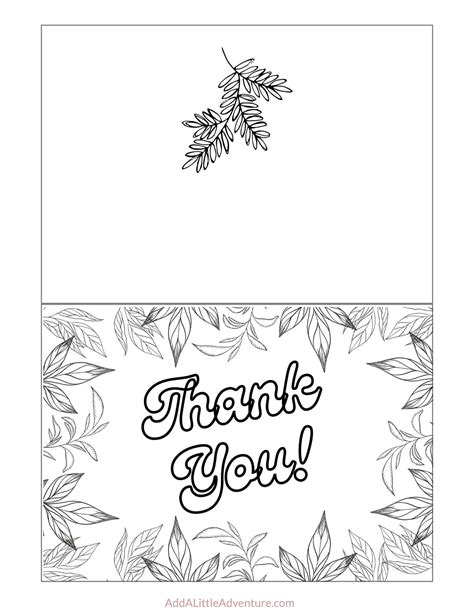 Printable Coloring Thank You Cards