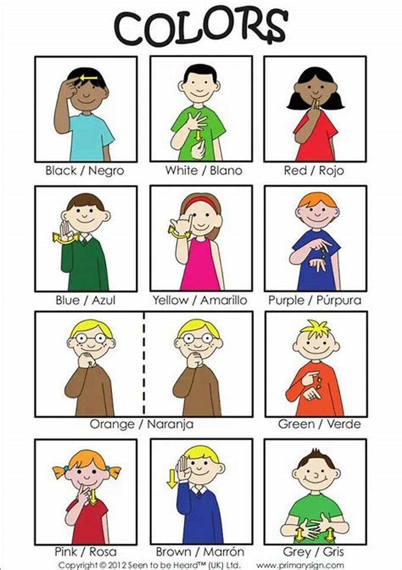 Printable Colors In Sign Language