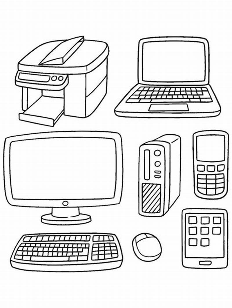 Printable Computer Parts Coloring Pages