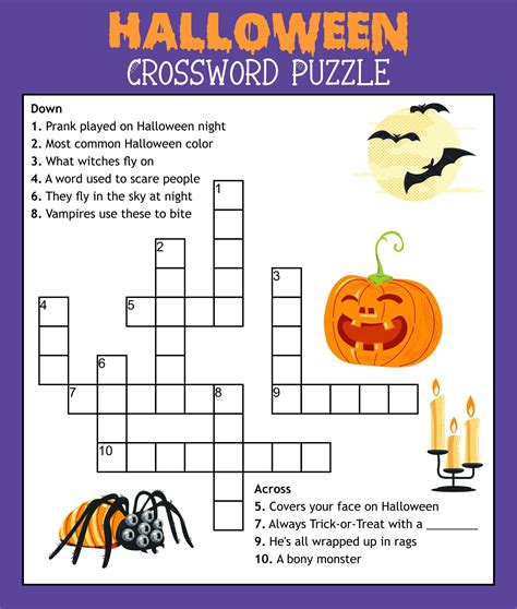 Printable Crossword Puzzles For Halloween
