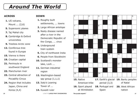 Printable Crossword Puzzles Solutions