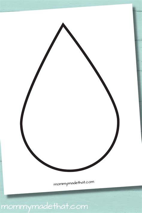 Printable Cut Out Raindrop Template