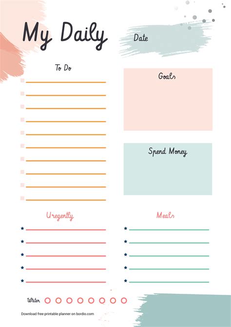 Printable Daily Planner Sheets