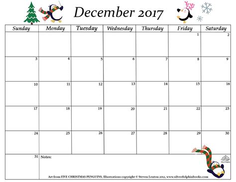 Printable December Calendar