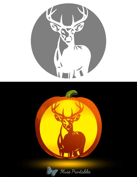 Printable Deer Pumpkin Stencil