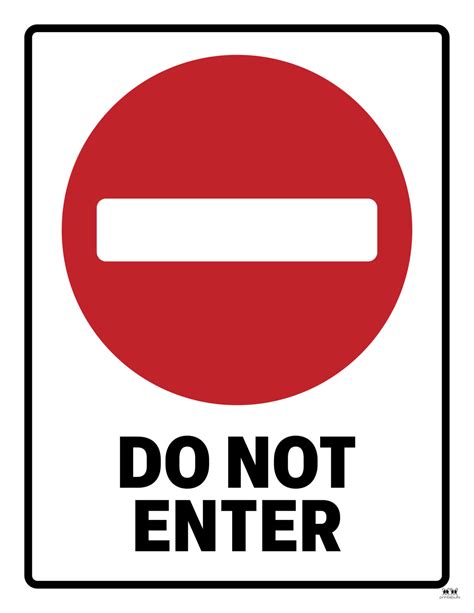 Printable Do Not Enter Sign