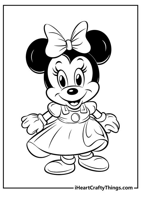 Printable Easy Minnie Mouse Coloring Pages
